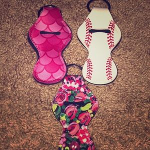 Chapstick holder keychains